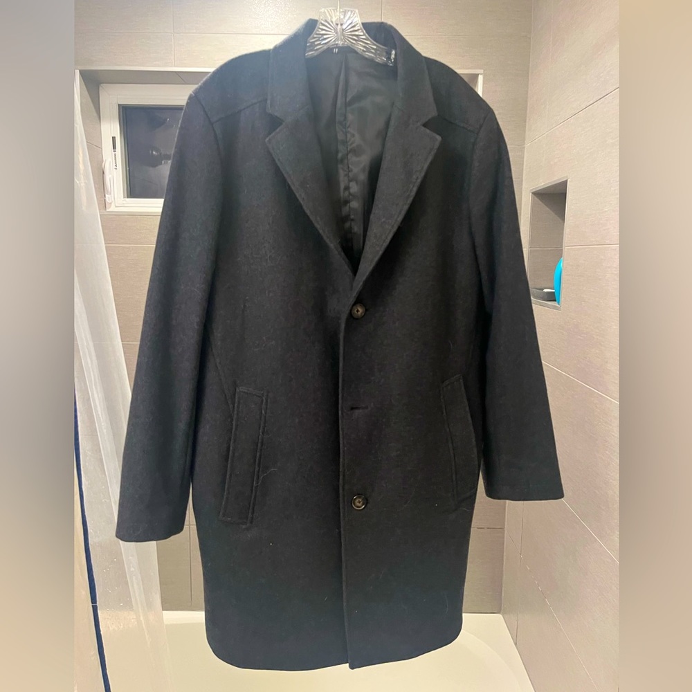 Men’s Wool Winter Coat - Dark Gray